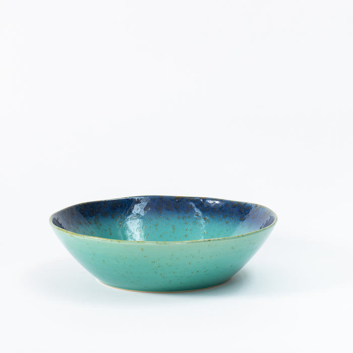 Large Shallow Bowl - Aqua