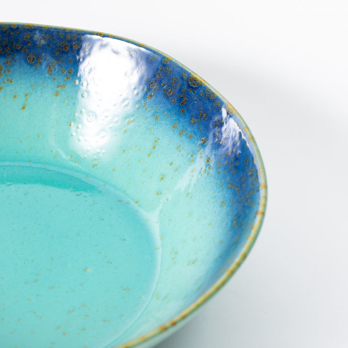 Large Shallow Bowl - Aqua