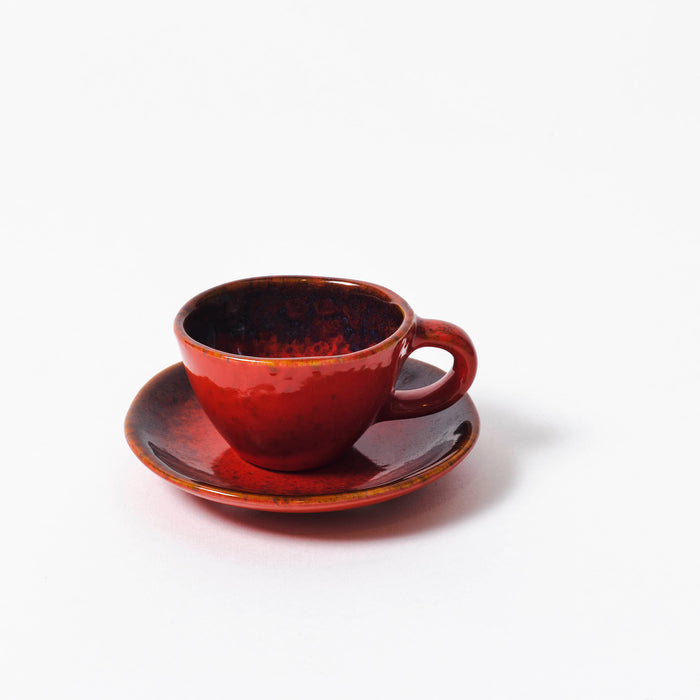 Espresso Cup and Saucer - Red