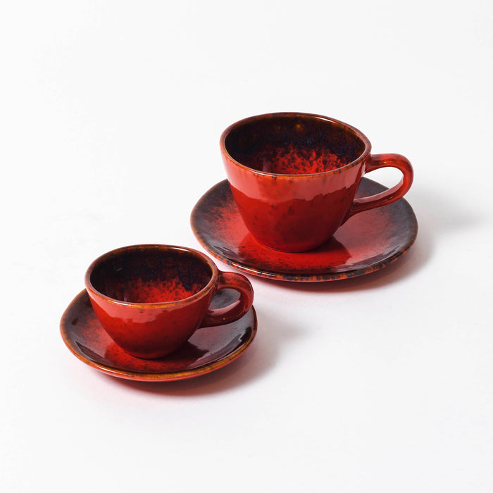 Espresso Cup and Saucer - Red