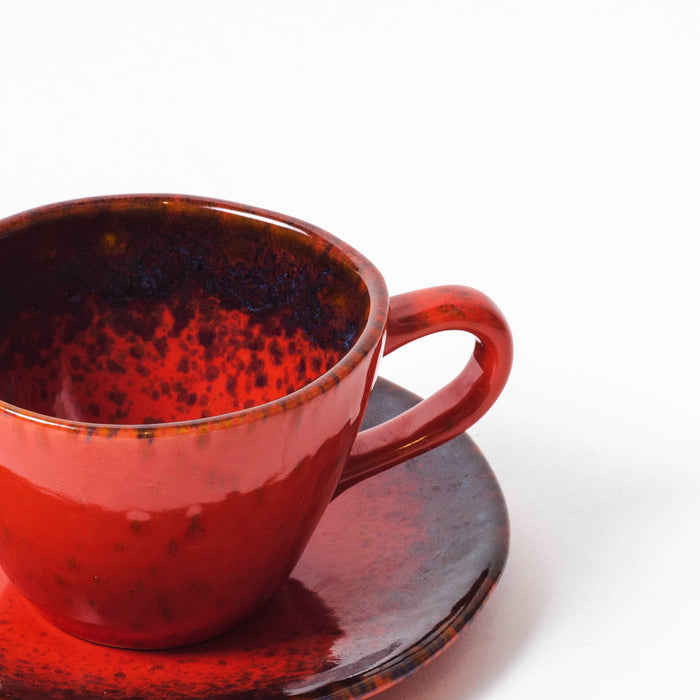 Espresso Cup and Saucer - Red