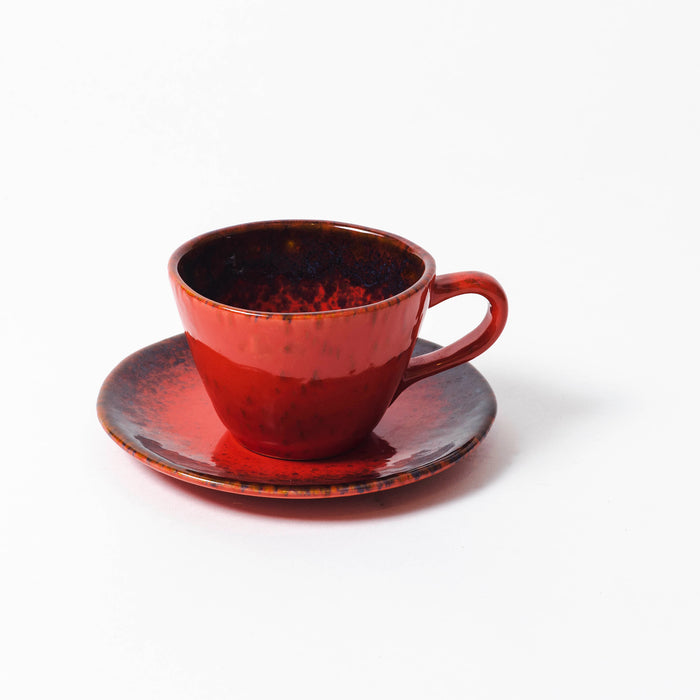 Tea Cup and Saucer - Red