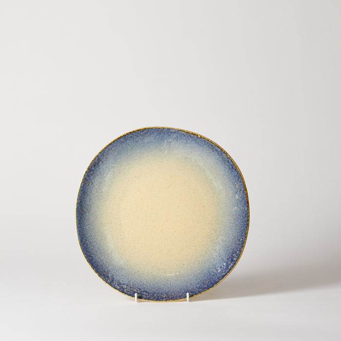 Large Plate - Ivory /Blue