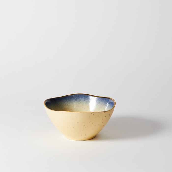 Small Deep Bowl - Ivory /Blue