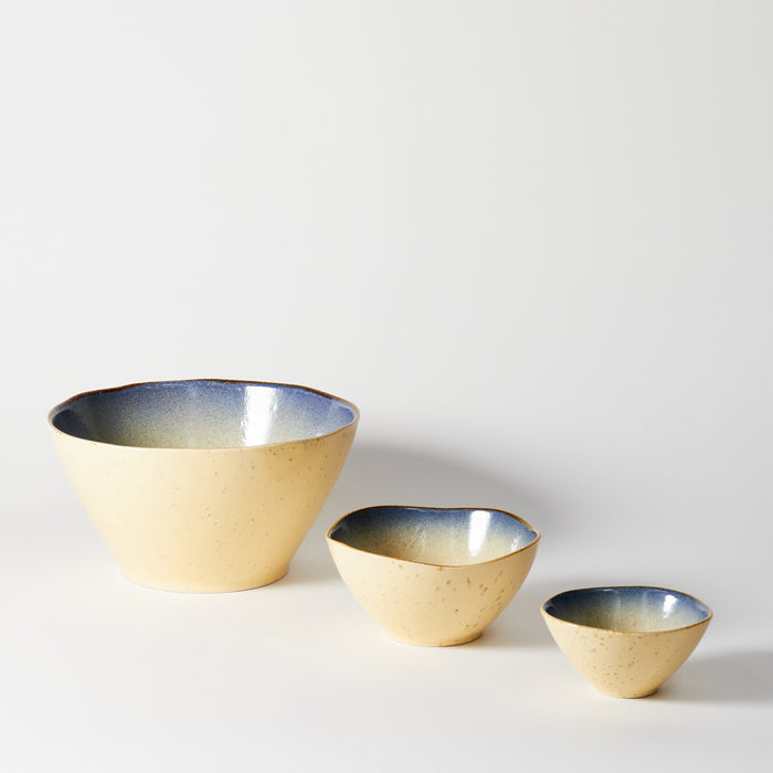 Small Deep Bowl - Ivory /Blue