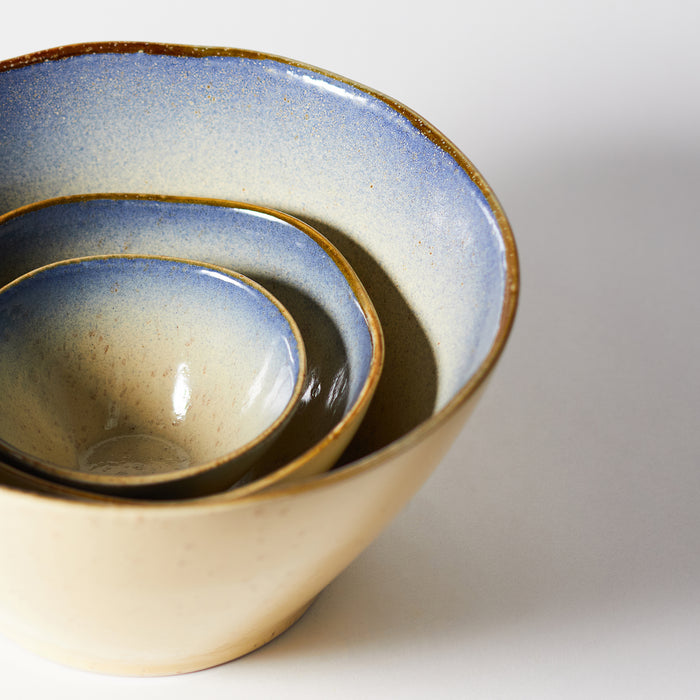 Small Deep Bowl - Ivory /Blue