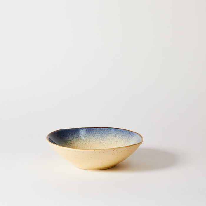 Small Shallow Bowl - Ivory /Blue