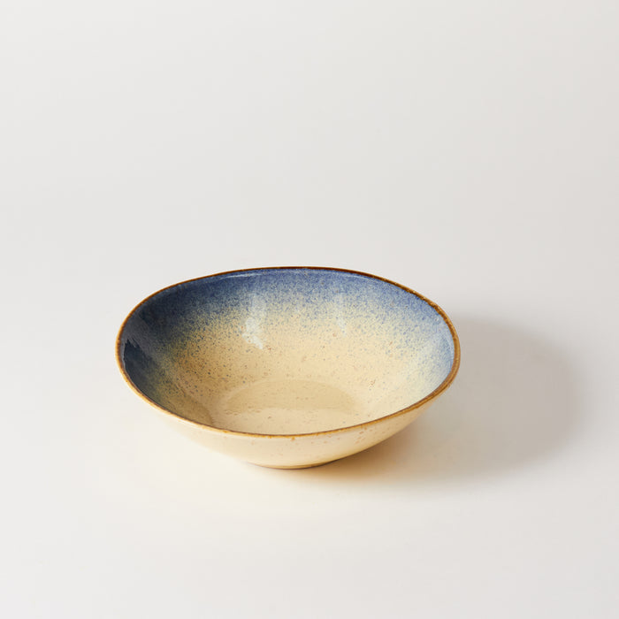 Small Shallow Bowl - Ivory /Blue