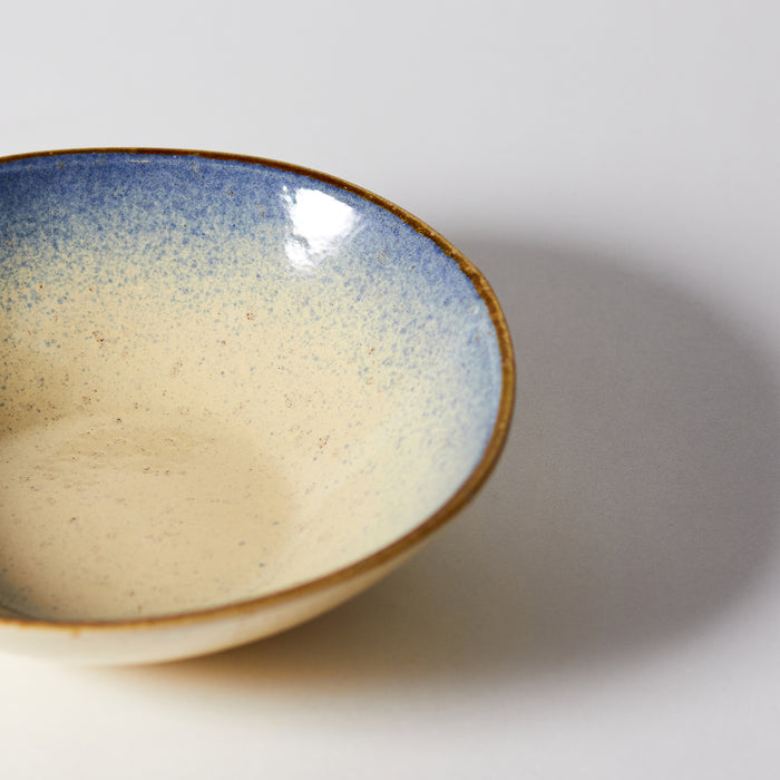 Small Shallow Bowl - Ivory /Blue