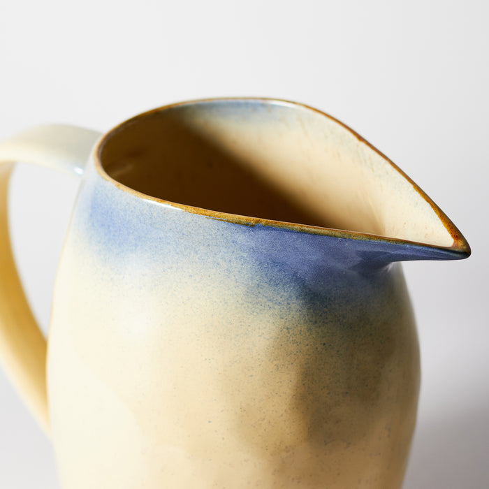 Medium Pitcher - Ivory /Blue