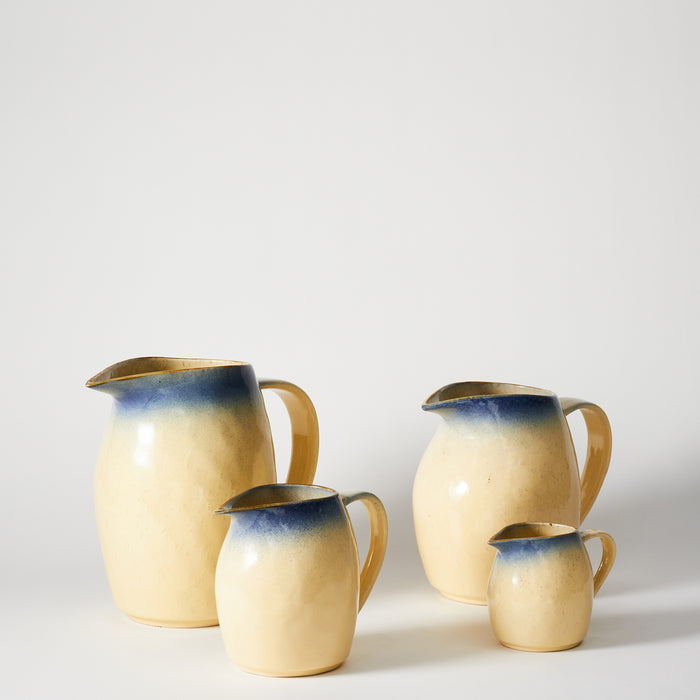 Medium Pitcher - Ivory /Blue