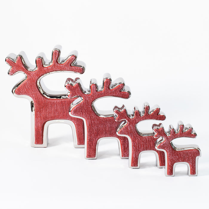 Ex.Small Outlined Reindeer - Red