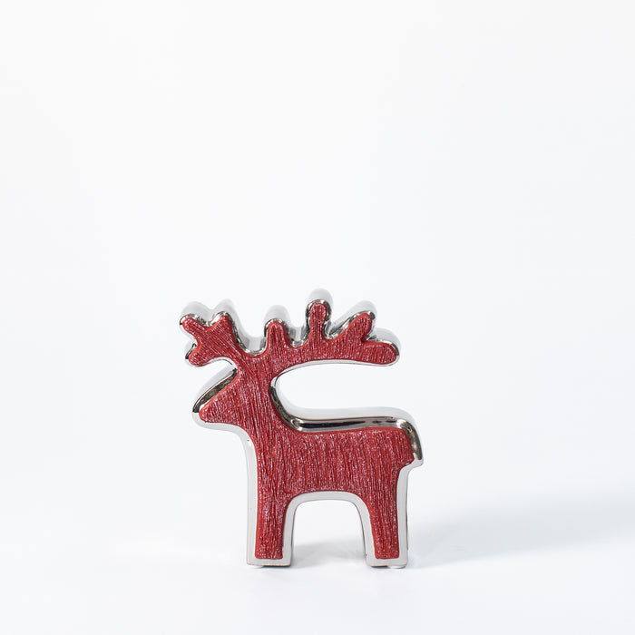 Small Outlined Reindeer - Red