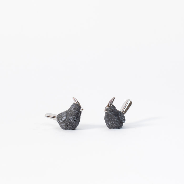 Small Pair of Song Birds - Charcoal