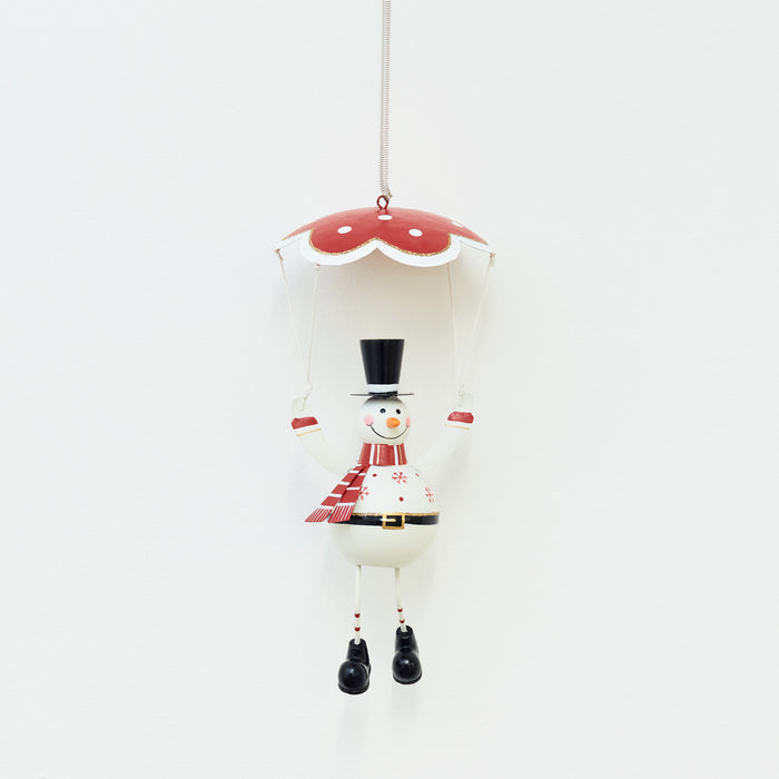 Metal Parachute Hanger with Snowman