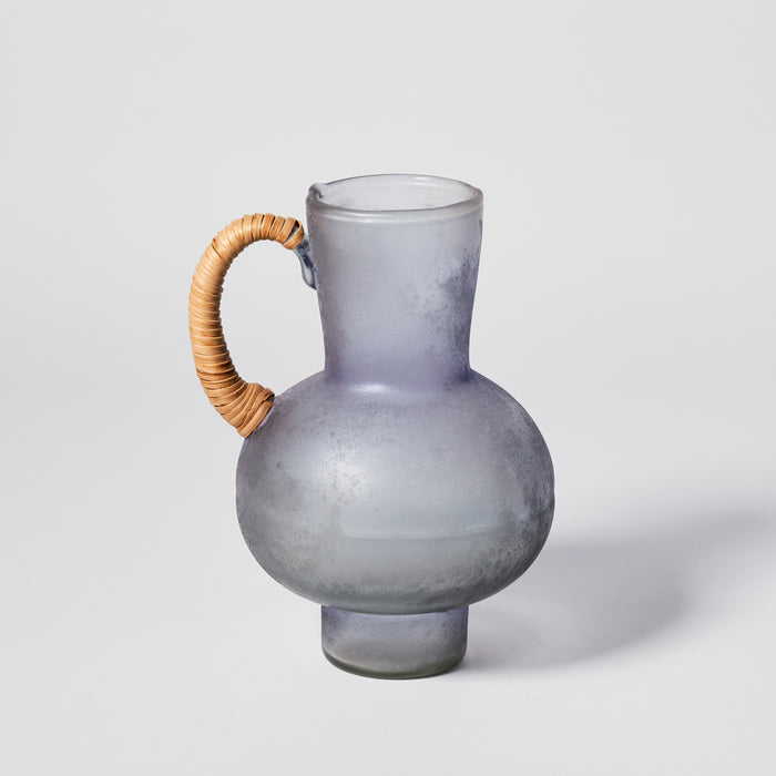 Sm Rattan & Glass Pitcher - Violet