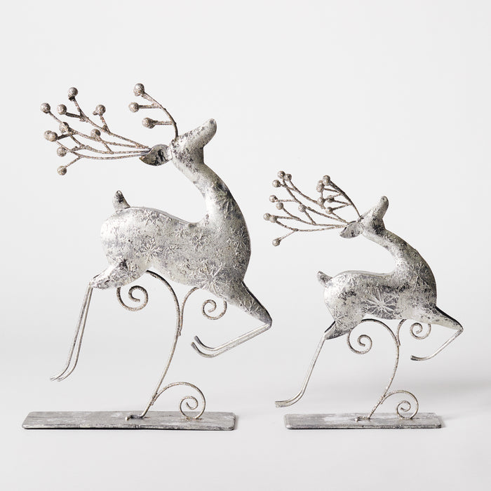 Small Prancing Reindeer on Plinth