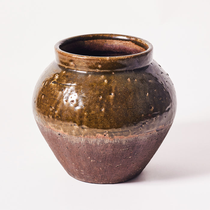 Small Squat Vase - Dark Green