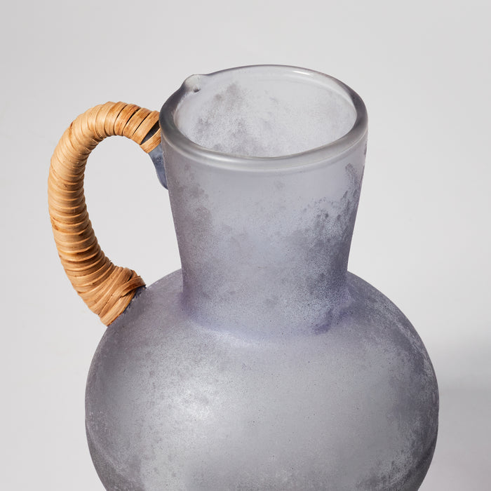 Sm Rattan & Glass Pitcher - Violet