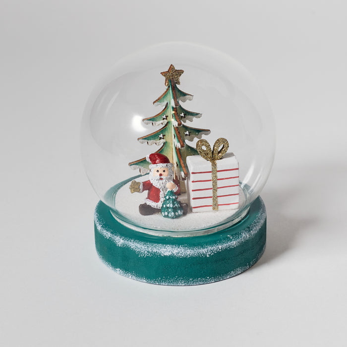 Glass Dome with Lights and Santa