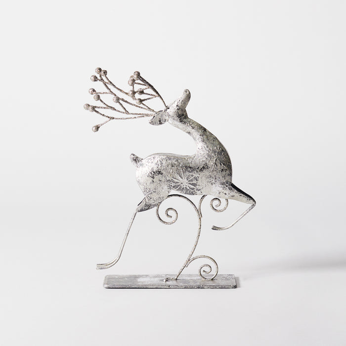 Small Prancing Reindeer on Plinth