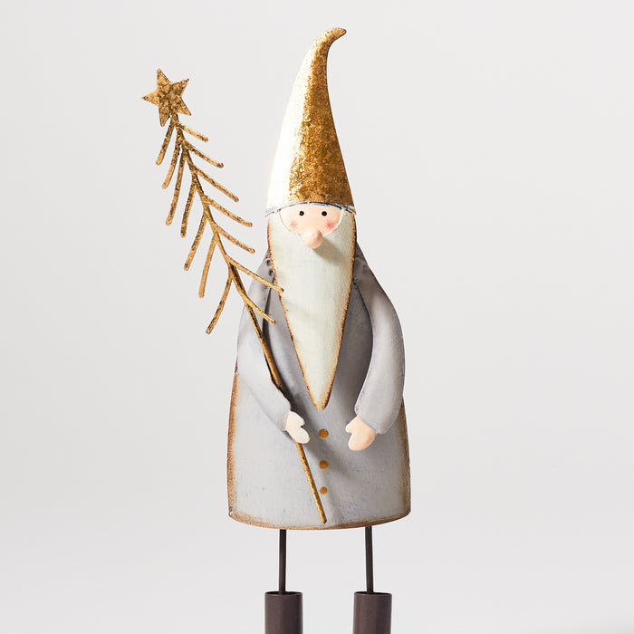 Sm Standing Gold Santa with Star