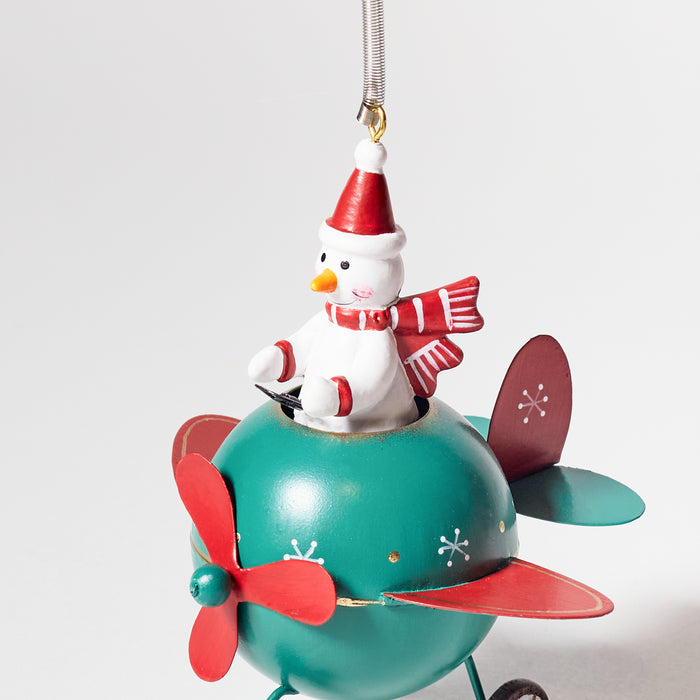 Spring Plane Hanger with Snowman