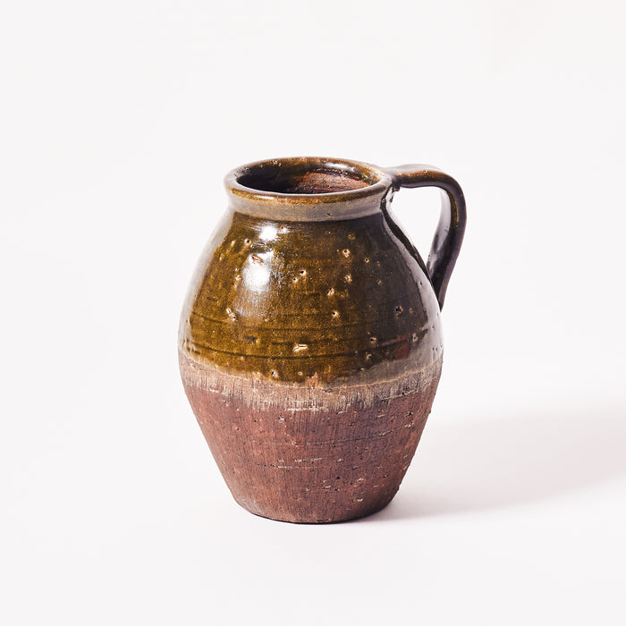 Small Handled Vase - Dark Green